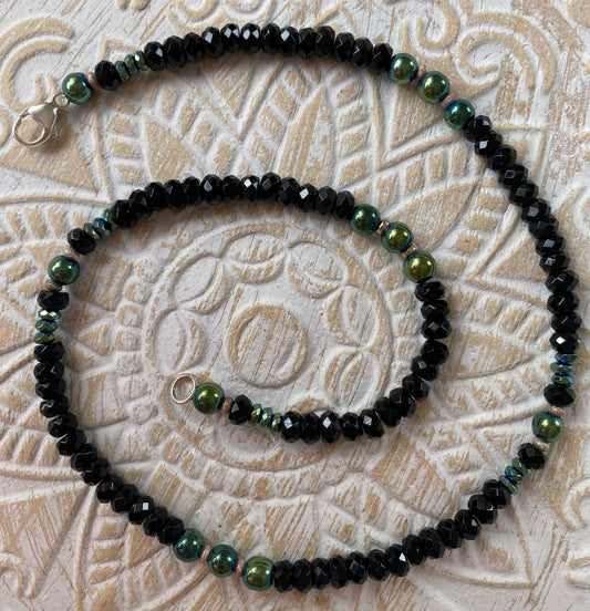 Onyx Edelstein Kette - Collier - Edelsteinkette - 925er Silber Schmuck - Edelsteinkette #6009