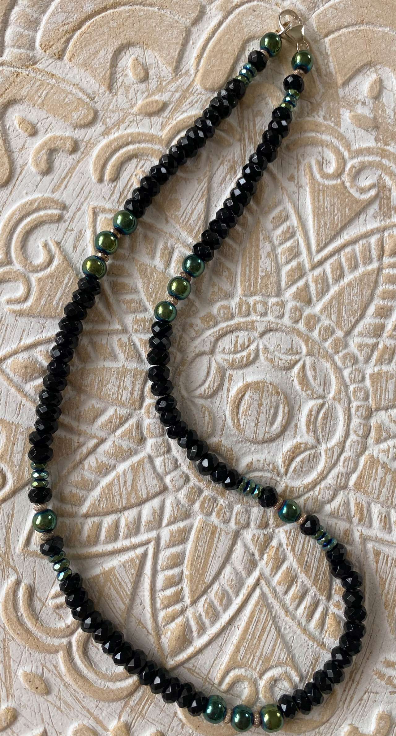 Onyx Edelstein Kette - Collier - Edelsteinkette - 925er Silber Schmuck - Edelsteinkette #6009