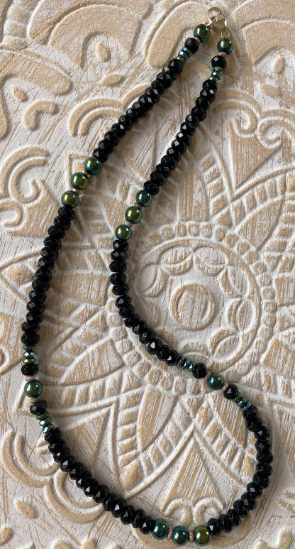Onyx Edelstein Kette - Collier - Edelsteinkette - 925er Silber Schmuck - Edelsteinkette #6009