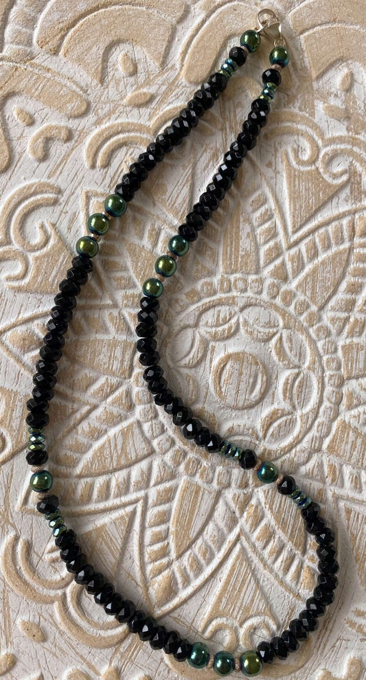 Onyx Edelstein Kette - Collier - Edelsteinkette - 925er Silber Schmuck - Edelsteinkette #6009