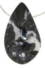 XL Onyx Tumbled Stone Gemstone Jewelry Chain Pendant - A Quality #4122