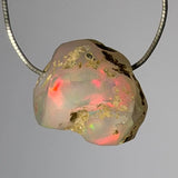 Natural Look - Äthiopischer Welo Opal - Trommelstein Edelstein Schmuck Ketten Anhänger A Qualität #7204