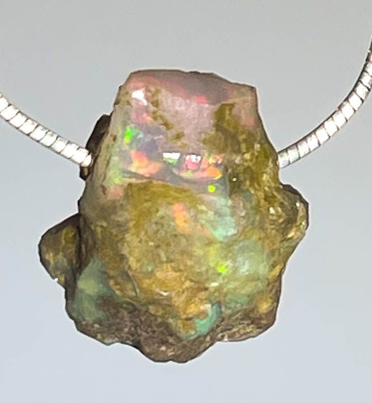Äthiopischer Opal - Trommelstein Edelstein Schmuck Ketten Anhänger A Qualität #0052
