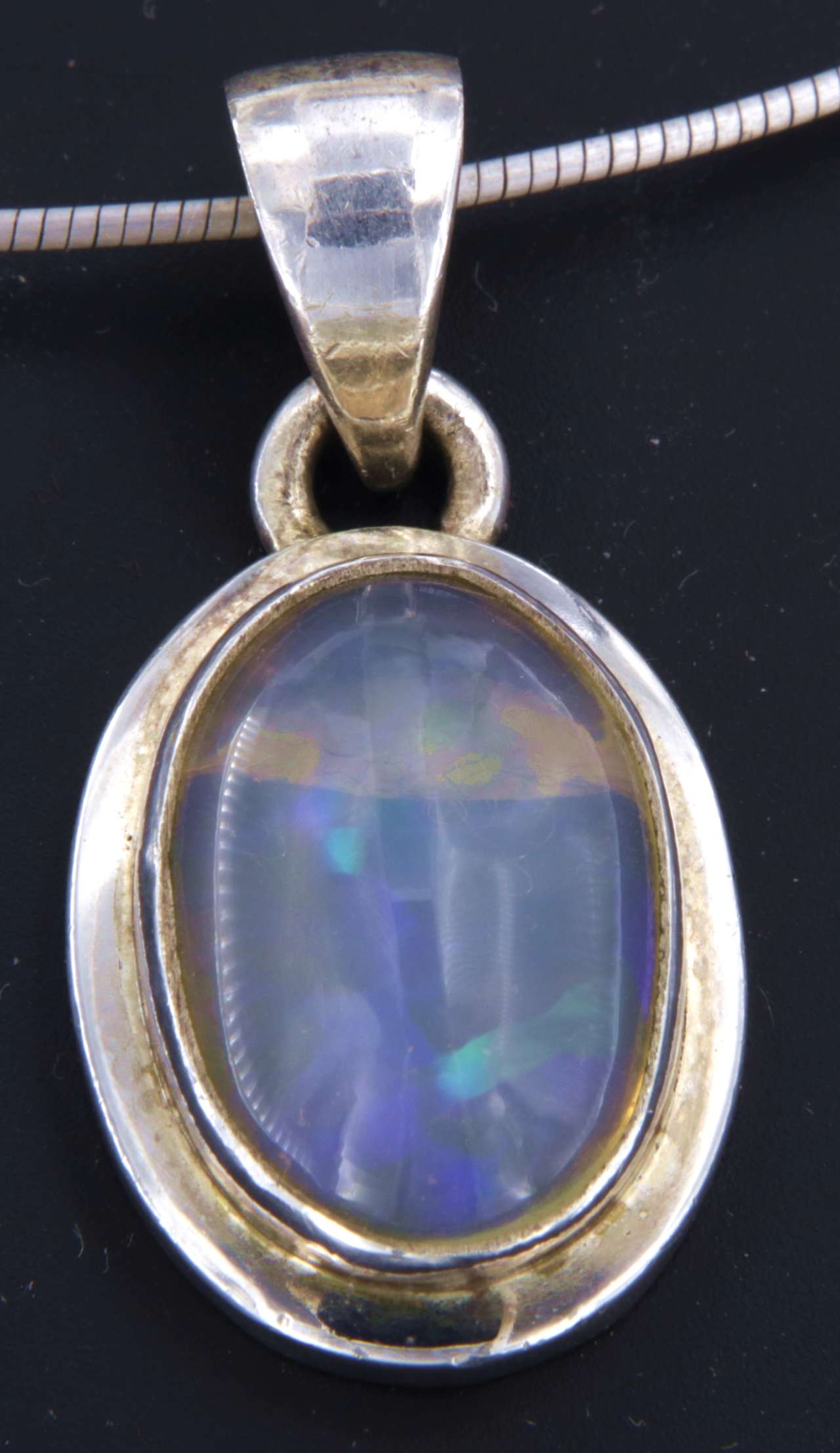 Edelstein Schmuck Ketten Anhänger mit Welo Opal A Qualität - 925er Silber #6127