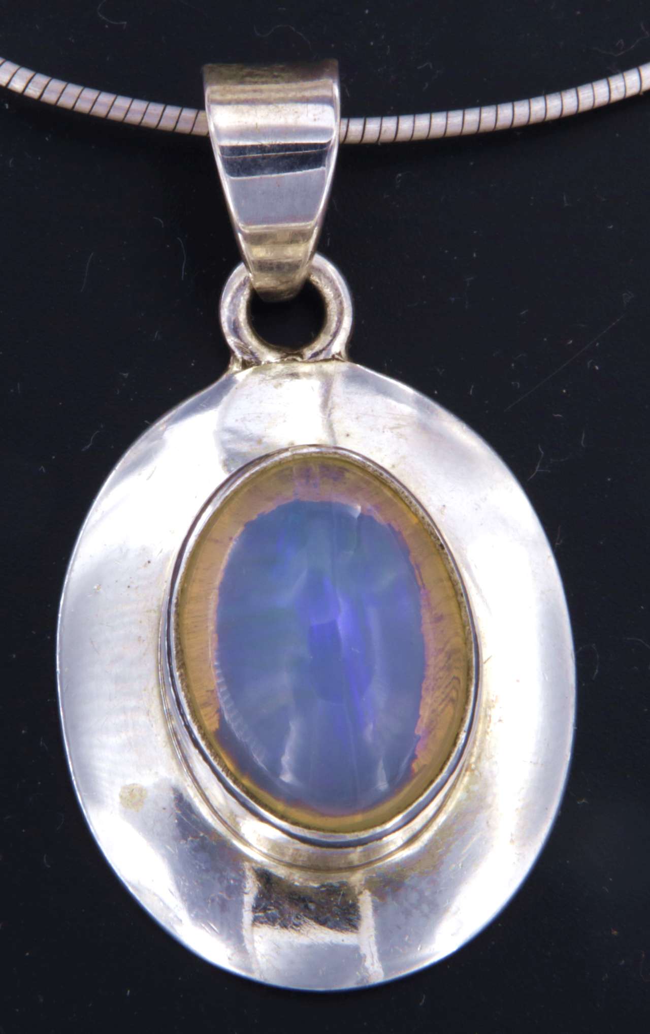 Edelstein Schmuck Ketten Anhänger mit Welo Opal A Qualität - 925er Silber #6131