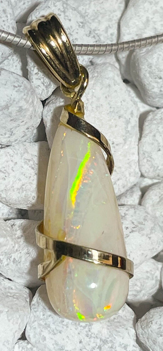 Australischer Opal Edelstein Schmuck Anhänger vergoldet A Qualität - 925er Silber #5655