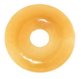 Orangencalcit Donut - PI Scheibe - Edelstein Schmuck Ketten Anhänger 50mm - A Qualität