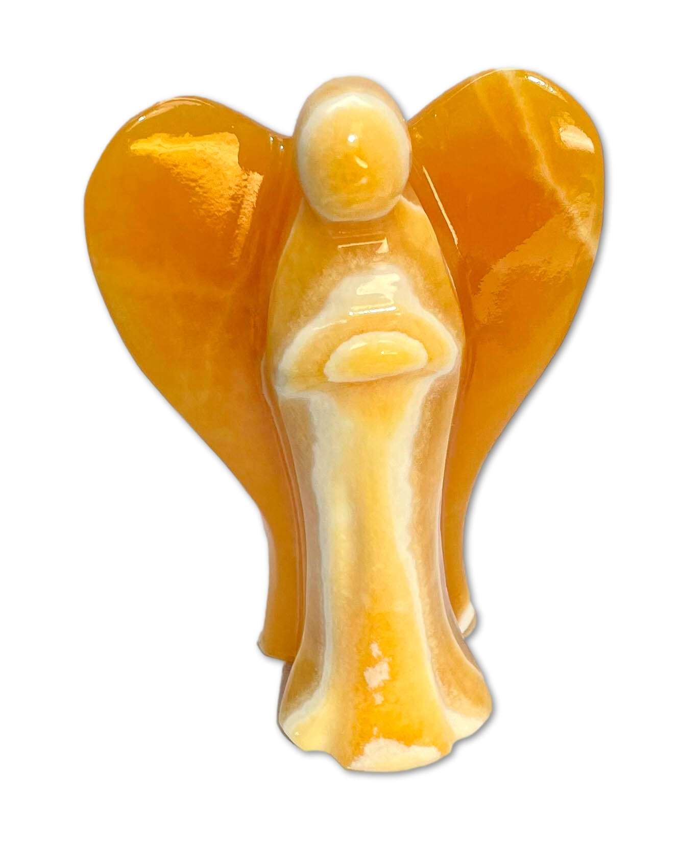 Orangencalcit Engel ca. 15cm - Edelstein Figur - A Qualität #5098