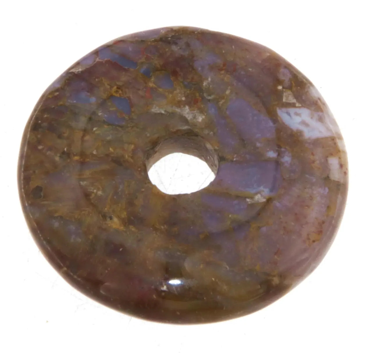 Ozeanjaspis Donut - PI Scheibe - Edelstein Schmuck Ketten Anhänger 30mm - A Qualität #7379