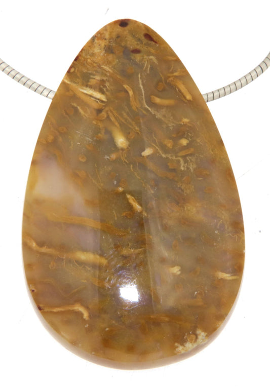 Palmholz Edelstein Trommelstein Schmuck Ketten Anhänger - A Qualität #2987