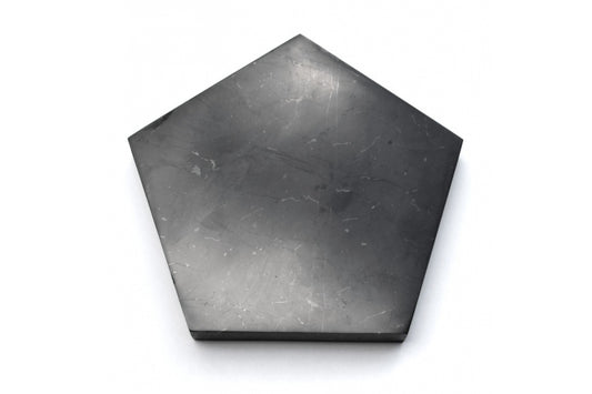 Schungit Platte Pentagon 10 x 10 cm, poliert