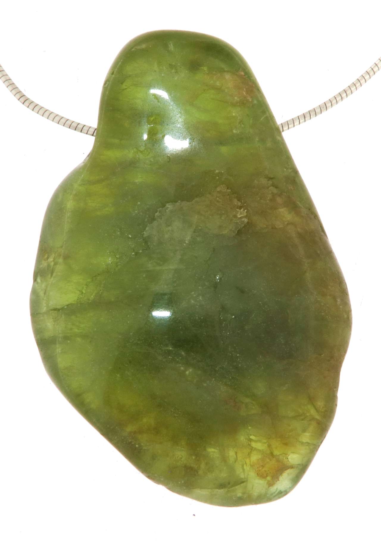 XXL Peridot Trommelstein Edelstein Schmuck Ketten Anhänger - A Qualität #6823