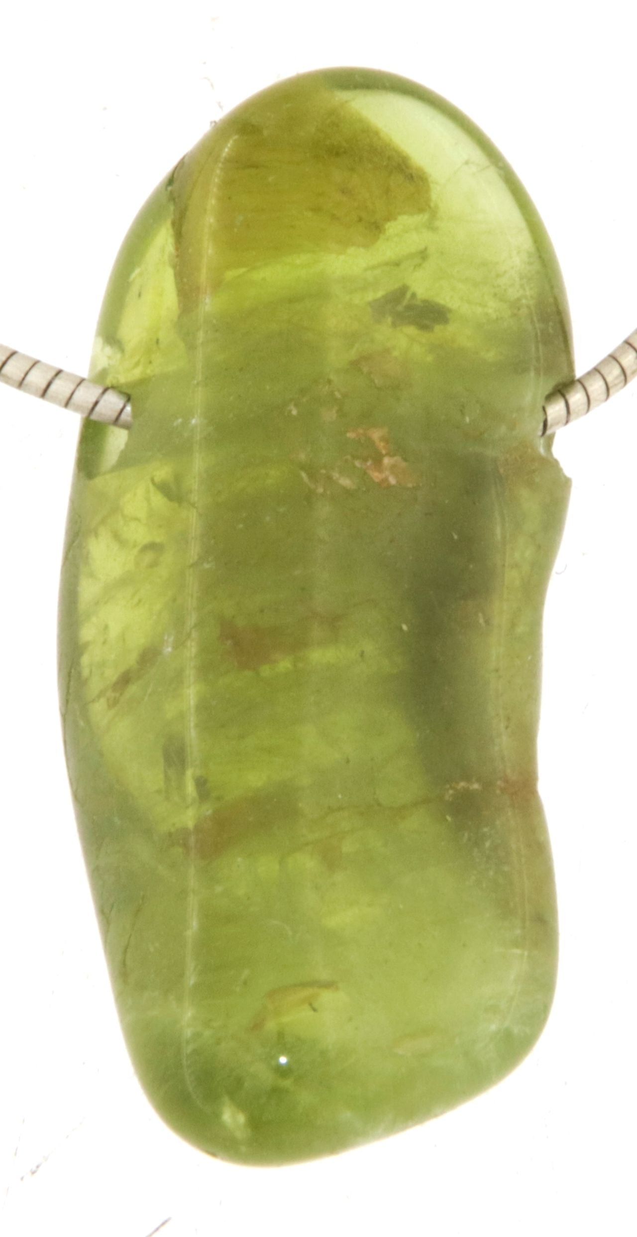 Peridot Trommelstein Edelstein Schmuck Ketten Anhänger - A Qualität #5364