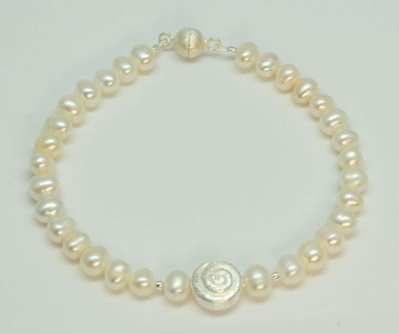 Süßwassser Perle Edelstein Armband - 925er Silber - #6079