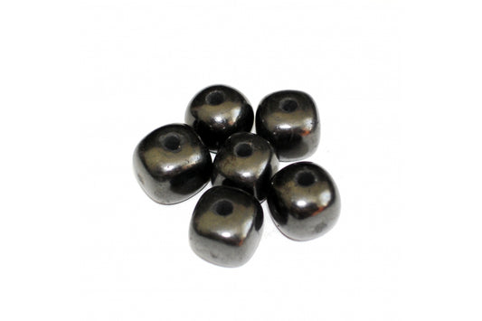 1 x Schungit Rechteck / Würfel Perle 9mm - Edelstein Bead poliert - AA Qualität