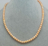 Collar de perlas de agua dulce, oro rosa, piedras preciosas - Collar - Collar de piedras preciosas - Plata 925 #6133
