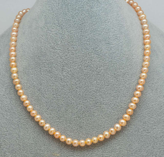 Süßwasser Perle rose Edelstein Schmuck Kette - Collier - Edelsteinkette - 925er Silber #6133