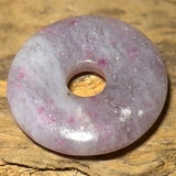 pink Turmalin Donut - PI Scheibe - Edelstein Schmuck Ketten Anhänger 30mm - A Qualität #7378