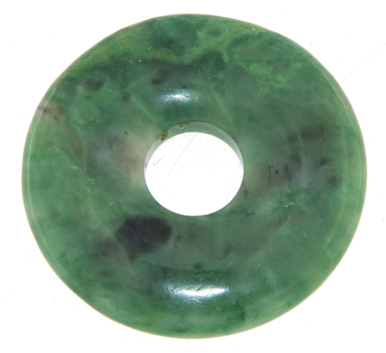 Prasem Donut - Pi Scheibe - Edelstein Schmuck Ketten Anhänger 30mm - A Qualität #5109