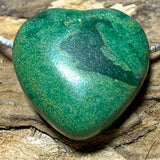 Prasem Herz Anhänger mit Stoffband – Grüner Edelstein Schmuck ca. 20 × 20 mm #8158