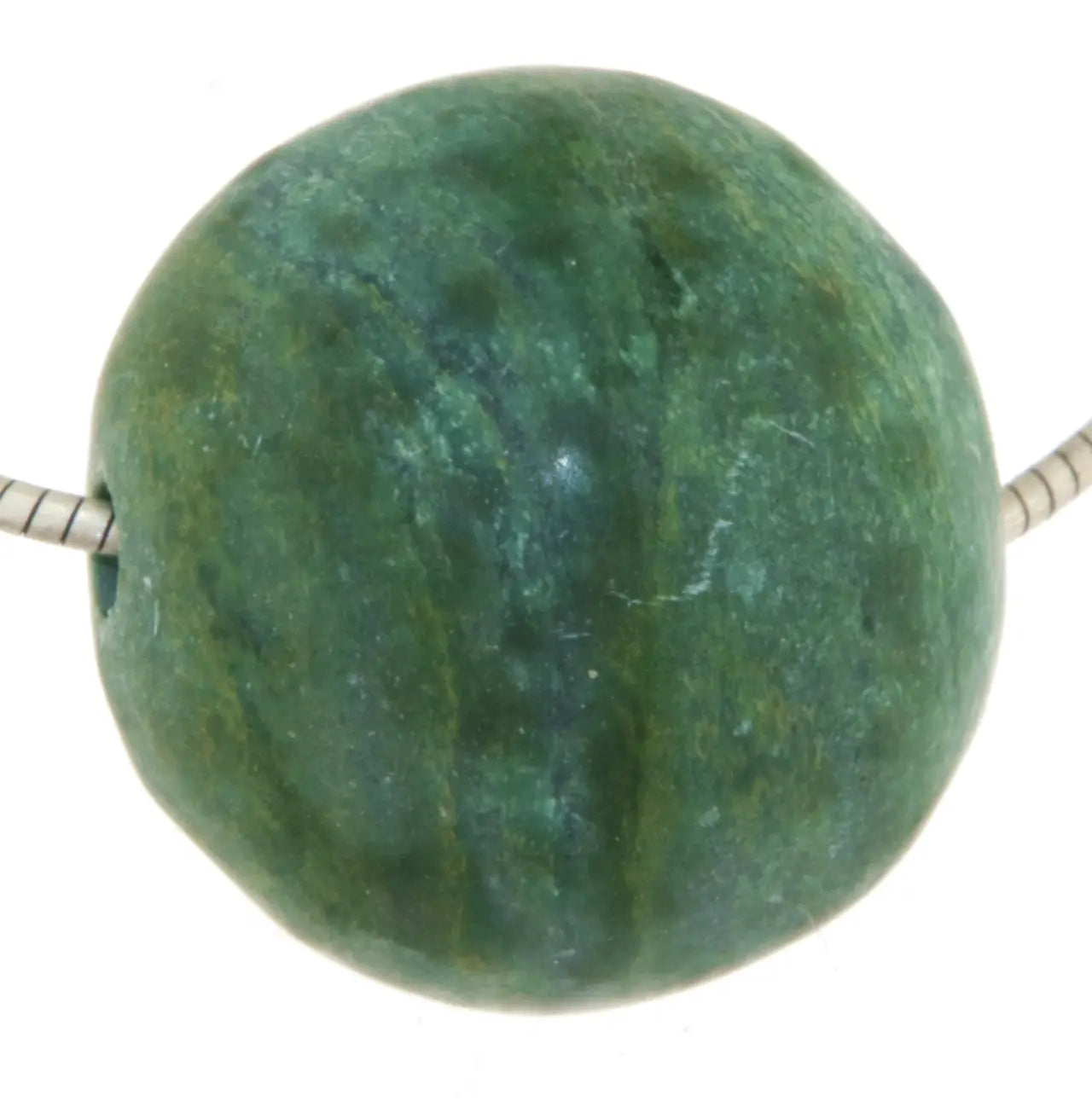 Prasem Kugel matt 18mm Schmuck Ketten Anhänger - Edelstein A Qualität #7358 - seelensteinchen