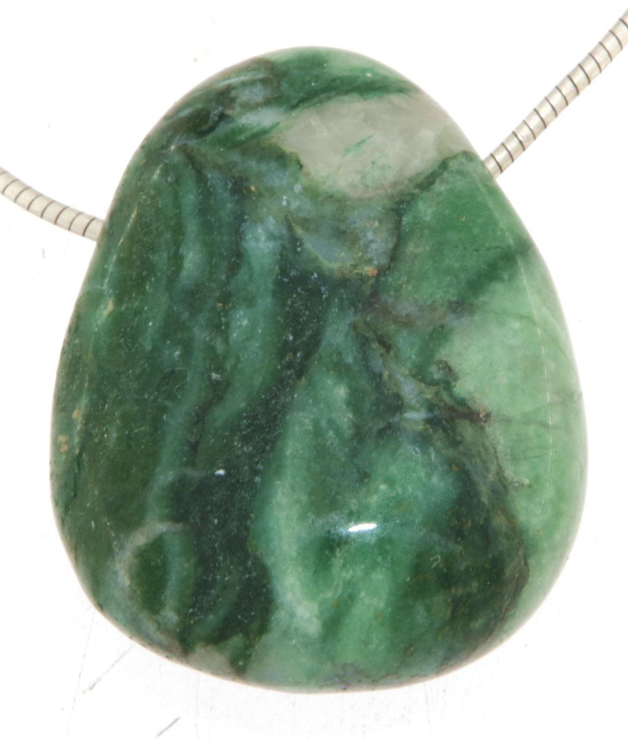 Prasem Trommelstein Edelstein Schmuck Ketten Anhänger - A Qualität #0522