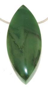 Prasem Navette Trommelstein Edelstein Schmuck Ketten Anhänger - A Qualität #5468