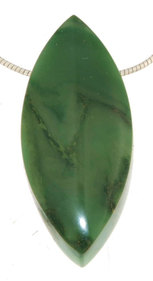 Prasem Navette Trommelstein Edelstein Schmuck Ketten Anhänger - A Qualität #5468