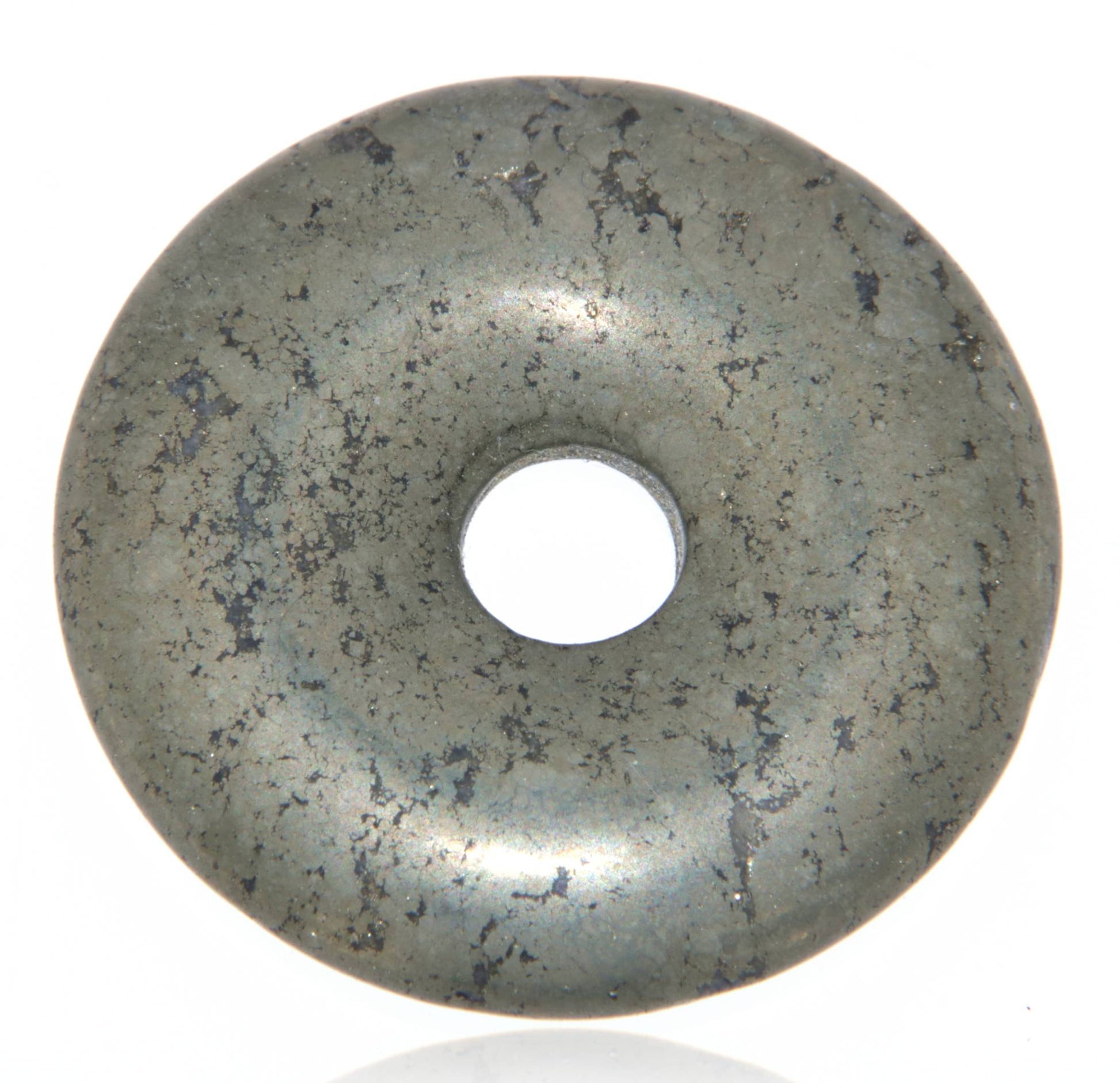 Pyrit Donut - PI Scheibe Schmuck Ketten Anhänger 30mm - A Qualität #5114