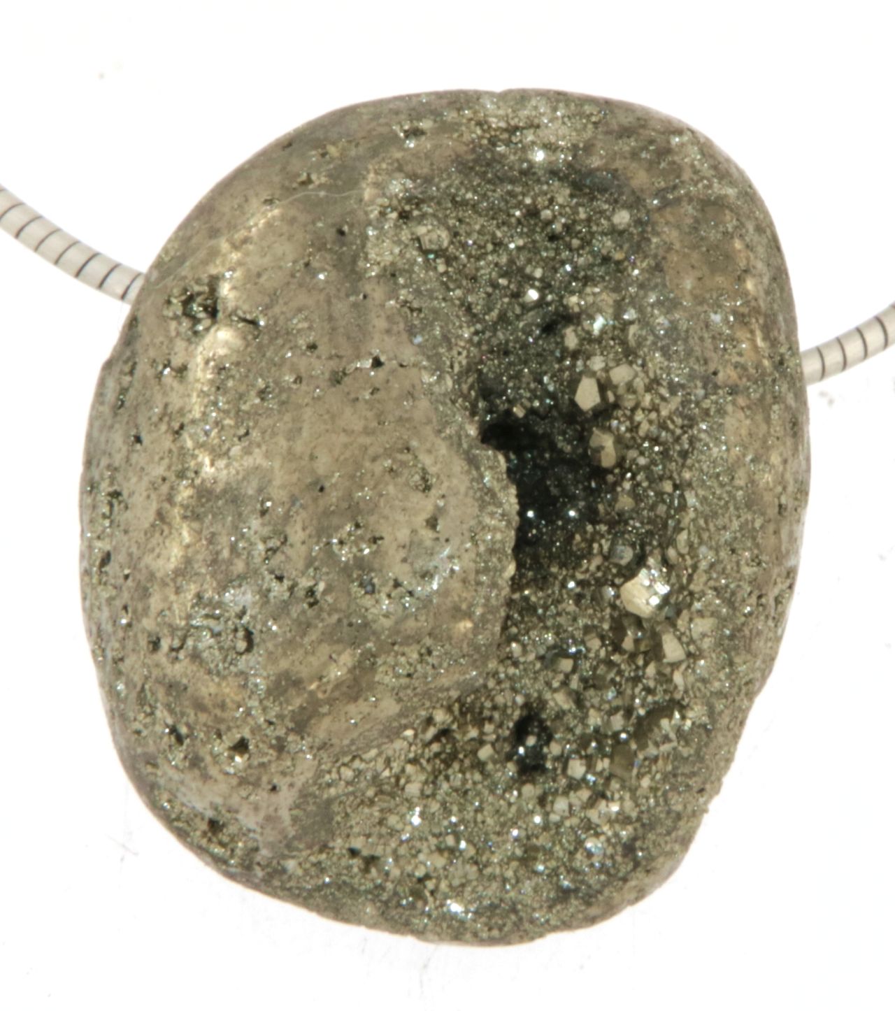 Pyrit Trommelstein Edelstein Schmuck Ketten Anhänger - A Qualität #6431