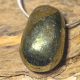 Pyrit - Chalkopyrit Trommelstein Edelstein Schmuck Ketten Anhänger - A Qualität #0486
