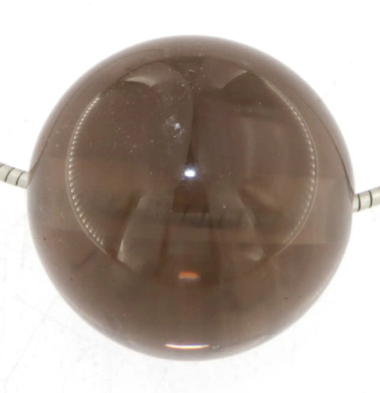 Rauchquarz Kugel Anhänger 18mm - Trommelstein Schmuck Ketten Anhänger - Edelstein A Qualität #7356