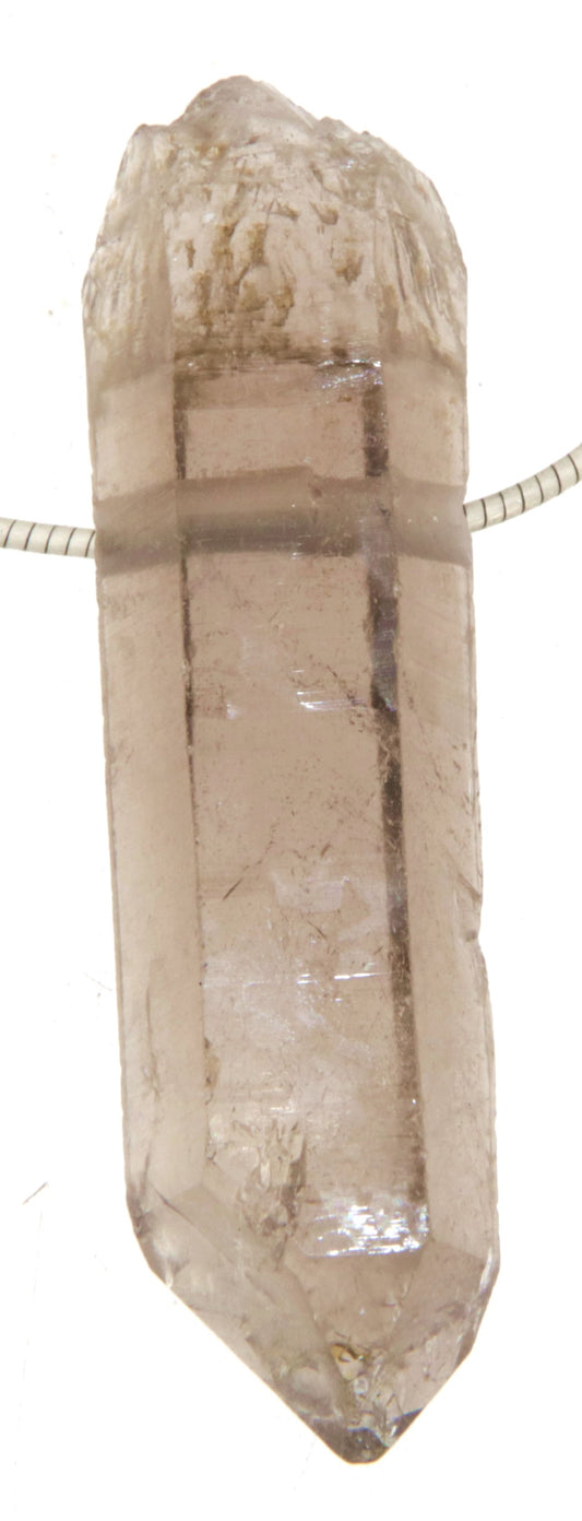 Rauchquarz Spitze Trommelstein Edelstein Schmuck Ketten Anhänger - A Qualität #6979