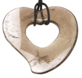 Colgante de cuarzo ahumado en forma de corazón, piedra rodada, joya - Calidad A #6958