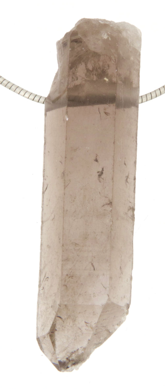 Rauchquarz Spitze Trommelstein Edelstein Schmuck Ketten Anhänger - A Qualität #6981