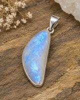 Regenbogenmondstein Edelstein Schmuck Ketten Anhänger - weißer Labradorit - A Qualität - 925er Silber #7032