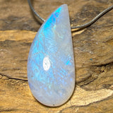 Regenbogenmondstein - weißer Labradorit Trommelstein Schmuck Ketten Anhänger - A Qualität #8154