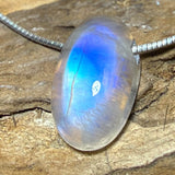 Regenbogenmondstein - weißer Labradorit Trommelstein Schmuck Ketten Anhänger - A Qualität #8153