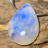 Mondstein - Regenbogenmondstein - weißer Labradorit Trommelstein Schmuck Ketten Anhänger - A Qualität #6909