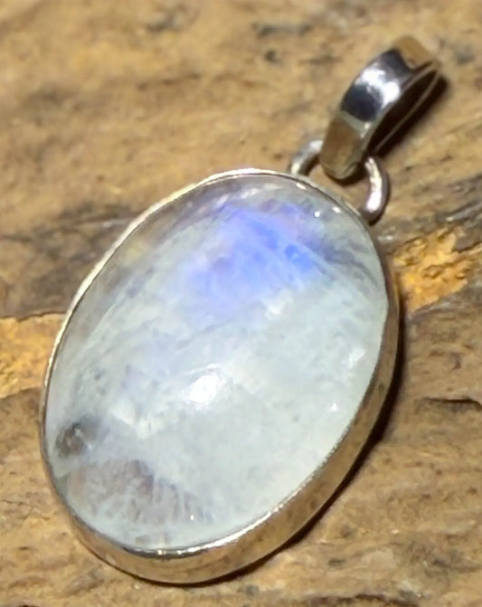 Edelstein Schmuck Ketten Anhänger mit Regenbogenmondstein - Mondstein A Qualität - Schmuck - 925er Silber #5760