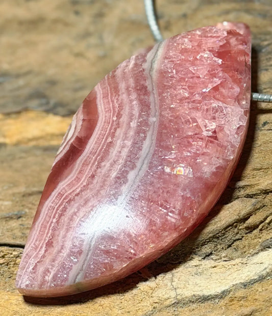 Rhodochrosit Trommelstein Edelstein Schmuck Ketten Anhänger - A Qualität #7085
