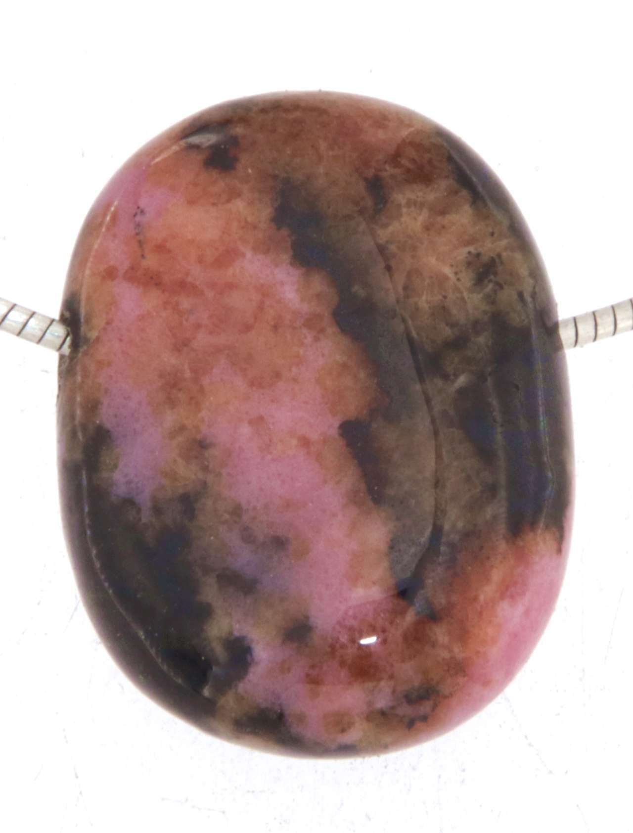 Rhodonit Trommelstein Edelstein Schmuck Ketten Anhänger - A Qualität - #5336