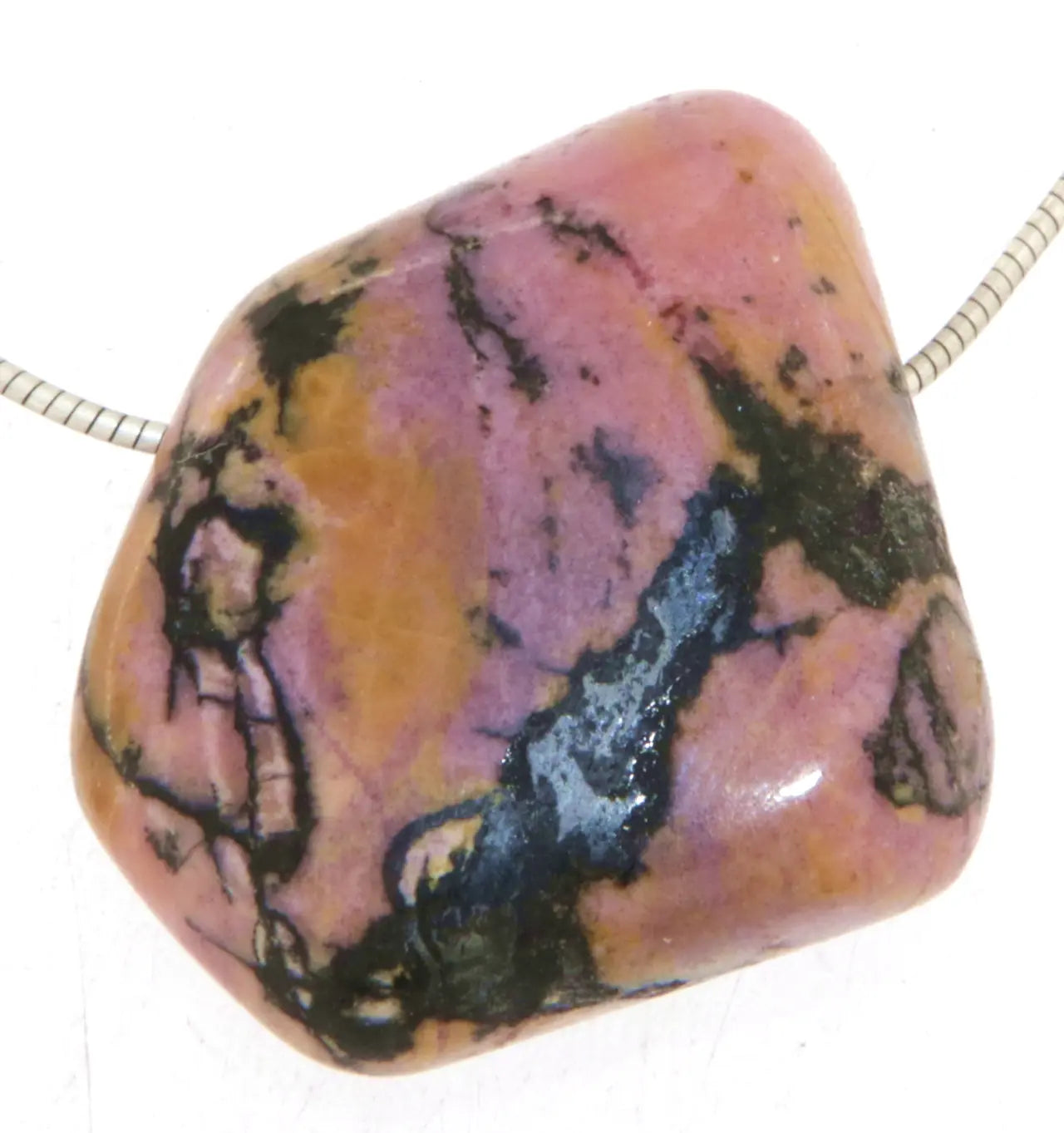 Rhodonit - Trommelstein Edelstein Schmuck Ketten Anhänger - A Qualität #6005