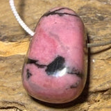 Rhodonit Trommelstein Edelstein Schmuck Ketten Anhänger - A Qualität #5101