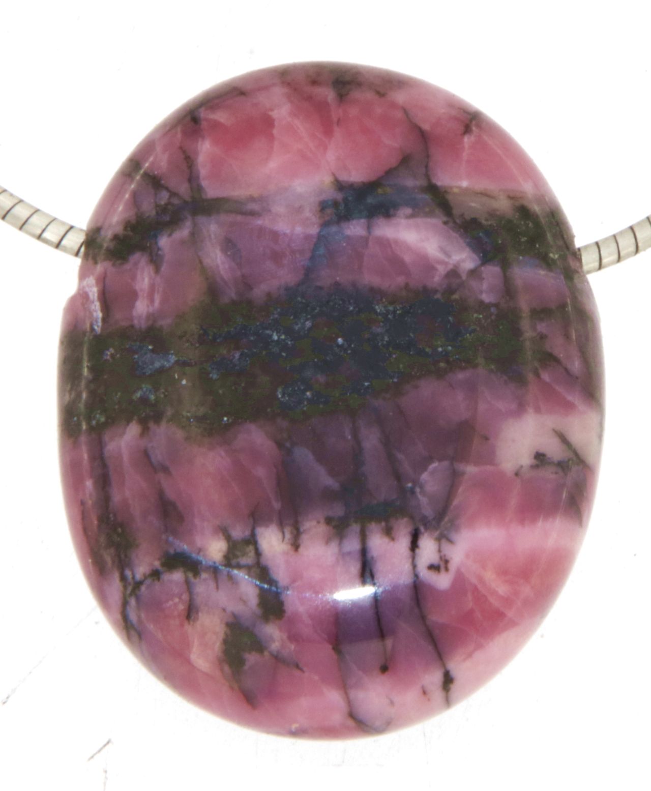 Rhodonit Trommelstein Edelstein Schmuck Ketten Anhänger - A Qualität #5107