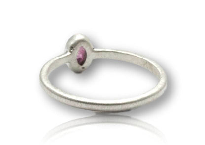 edler pink Turmalin - Ring aus 935er Silber - mattiert - Made in Germany - Größe 58 - #5291