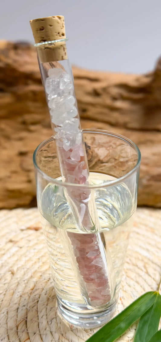 Edelsteinwasser Stab Rosenquarz Mischung - Wassersteine - Wasser energetisieren #7430 - seelensteinchen