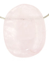 Rose Quartz Tumbled Gemstone Jewelry Chain Pendant - A Quality #7055