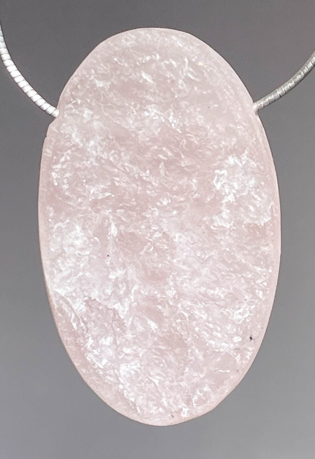 Rosenquarz Trommelstein Edelstein Schmuck Ketten Anhänger - A Qualität #6760