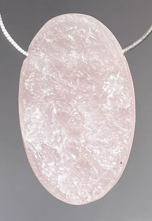 Rosenquarz Trommelstein Edelstein Schmuck Ketten Anhänger - A Qualität #6760